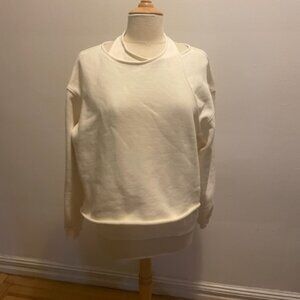Stainless pale yellow double front long sleeve sweatshirt